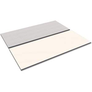 Tablero de Mesa Rectangular Reversible de Laminado Alera, 71.5w X 29.5d, Blanco/Gris, para Mesas de Conferencia - Product Image 1