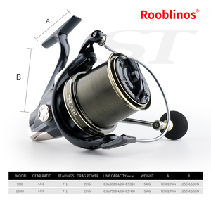 ROOBLINOS ST Surf Carp Fish Reel 9000 12000 Moteur Métallique Pro-Cast <span class=keywords><strong>Moulinet</strong></span> Spinning <span class=keywords><strong>Longue</strong></span> Portée avec Système de Bobinage de Précision - Product Image 2