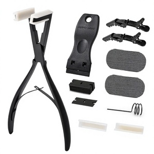 Kit <span class=keywords><strong>de</strong></span> Herramientas para Extensiones <span class=keywords><strong>de</strong></span> Cabello <span class=keywords><strong>de</strong></span> Acero Inoxidable, Cinta Impermeable, Pinza Selladora <span class=keywords><strong>de</strong></span> Superficies Planas, Removedor, Raspador, Pinzas para Cabello - Product Image 1