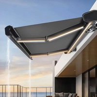 Auvent rétractable motorisé à cassette complète, résistant aux intempéries, avec structure en aluminium pour terrasse, protection solaire et pluie, commande automatique