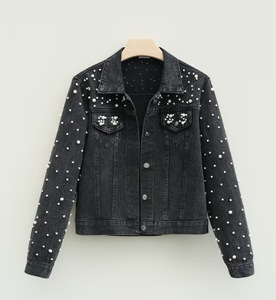 Fashionable Cropped <strong>Denim</strong> <strong>Jacket</strong> With Embroidery <strong>for</strong> <strong>Women</strong> Plus Size Pearl <strong>Jacket</strong> From Cross Border Southeast Asia Heavy - Product Image 2