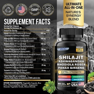 Gmp nhà máy 8 trong 1 phức tạp tự nhiên shilajit viên nang nhân sâm 1500mg Ashwagandha 2000mg Rhodiola Rosea 1000mg - Product Image 2