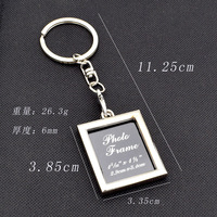 Personalisierter Kleiner Blanko-Bilderrahmen Schlüsselanhänger Fotorahmen Schlüsselanhänger Metall Individueller Sublimations-Schlüsselanhänger für Liebes-Souvenir