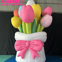 Bouquet de tulipes gonflables, décorations florales gonflables pour la Saint-Valentin, taille et couleur personnalisables, gonflables floraux