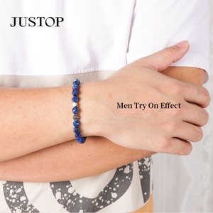 Bracelet tendance en acier inoxydable plaqué rhodium avec cristaux classiques personnalisés, pierres d'améthyste naturelles réelles, pierres de guérison, respectueux de l'environnement - Product Image 5