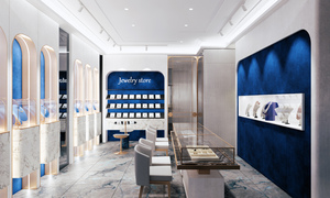Exhibición de la tienda de joyería personalizada Escaparate de joyería de lujo Exhibición de muebles Centro comercial Joyería Diseño 3D - Product Image 5