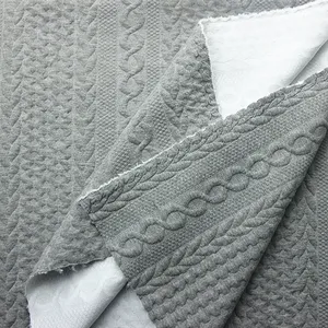 TC Cotton Polyester Spandex Gray Yarn Dyed Quilt Rope Foam Cloth Jacquard Knit Weft 3D Air Layer Scuba Quilt Fabric for Garment