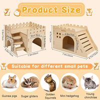 Maisons de hamster en bois cachettes faciles à assembler château de hamster en bois lit de maison de petit animal avec escalier
