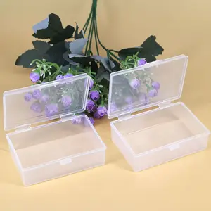 D725 PP hebilla transparente caja vacía moderno cuadrado plástico embalaje perla Stud pendientes rectángulo abastecido hogar
