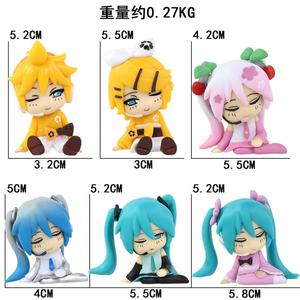 Juego de 6 Figuras de Anime de PVC de Chicas Lindas Durmiendo, Miku y Lenka, para Máquinas de Juegos de Caja Sorpresa, Juguetes de Premio - Product Image 2