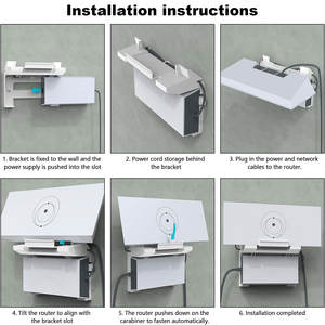 Staffa di montaggio a parete per Starlink Standard V4 Router & alimentatore, supporto ABS con gestione del cavo - Product Image 3