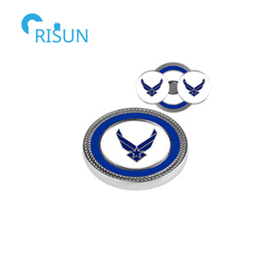 Pièces commémoratives personnalisées USMC USAF USN en métal avec aimant, pièces de défi personnalisées avec marqueurs de balle de golf amovibles - Product Image 2