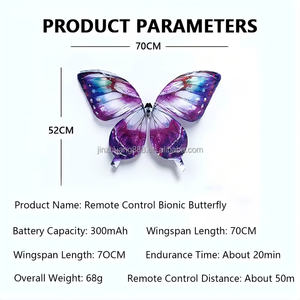 Nouveauté Accessoires de Scène Papillon Bionique Télécommandé avec LED et Batterie Amovible pour Concert, Mariage, Décoration de Cérémonie de Remise de Bague, Élégant et Vintage - Product Image 4