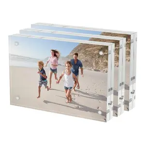 Custom 4x6 5x7 Acrylic Picture Frames Clear Picture Frames Double Sided Magnetic Transparent