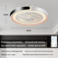 Ventilateur de plafond moderne à moteur DC avec lumière, télécommande, LED dimmable, 6 vitesses, minuterie, contrôle par application, silencieux 35 dB, pour salon/chambre/salle à manger
