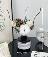 Diffuseur de parfum en verre noir mat de luxe 100 ml avec fleurs séchées botaniques, parfum longue durée pour la décoration moderne de la maison et du bureau