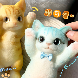 Jouets à presser chaton faits main, nouveaux jouets sensoriels anti-stress, chaton simulé, jouet fidget en TPR, chaton souple - Product Image 5