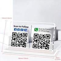 Letrero de Mesa con Código QR de Acrílico Personalizado, Porta Menús Digital para Cafetería, Restaurante, Salón, Exhibición de Señalización Comercial Moderna 2026