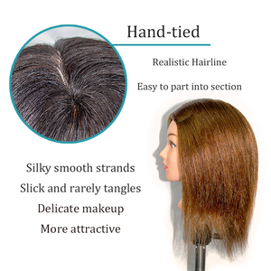 หัวหุ่นฝึกทำผมจากผมมนุษย์บราซิลสำหรับฝึกซ้อมจัดแต่งทรงผม - Product Image 4