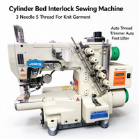 Machine à coudre industrielle informatisée à cylindre pour la production de vêtements en tricot élastique