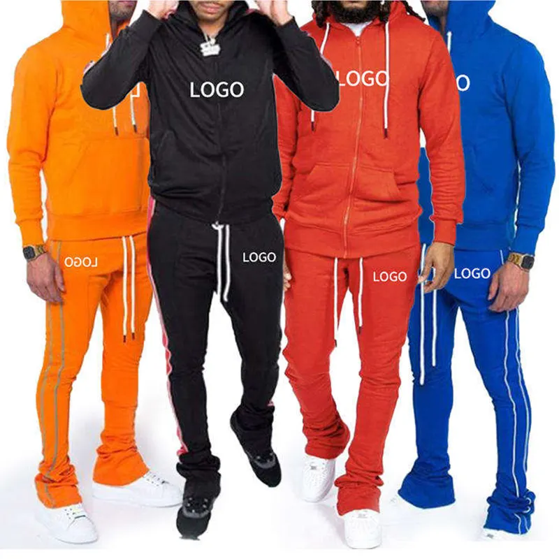 High Quality Track Suits Men Sport Tracksuit Latest Fashion 2 Piece Mens Sweatsuit Sets Bulk Sweat Suits Custom Logo