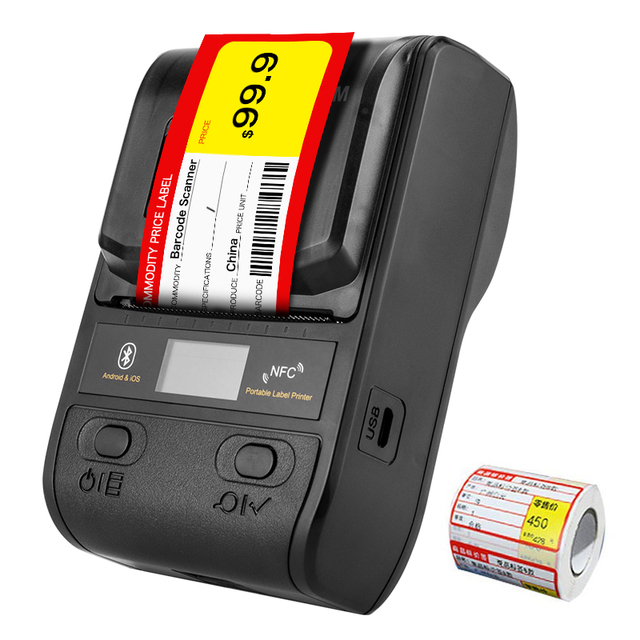 NETUM G5/G8 58mm 80mm Mini Blue Tooth Thermal Price Tag Portable Label Printer with Rechargeable Battery Compatible Android IOS