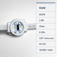 Lumières à pixels RGBW DC24V 32 mm personnalisées, étanches, pour l'éclairage de façade de bâtiment d'hôtel