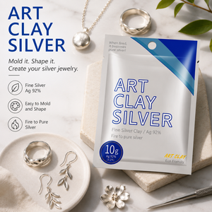 Silver Art Clay Pouch 10g Custom Printed Mylar Foil Stand Up Bag for Jewelry Packaging - Product Image 2