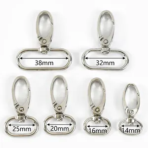 Deepeel F4-3 16mm 38mm Handbag Hardware Accessories Bag Strap Dog Buckle Clasp Metal Snap Hook Swivel Lobster