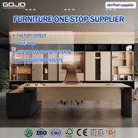 2026 GOJO OEM Factory Best Selling L-Shaped Executive Table CEO Boss Desk Manager Office Desk Table Office Furniture Full Setup