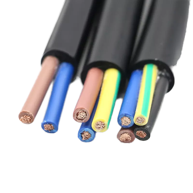 3-Core Copper Round Bare Stranded Overhead Power Cable 1.5mm/2.5mm/4mm (16/14/12 AWG) Flexible Black PVC 0-70C