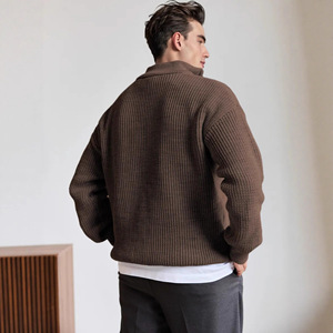 Maglione da <span class=keywords><strong>Uomo</strong></span> FLN a Collo Alto con Zip Corta, Maniche Lunghe, Traspirante, Invernale, con Decorazione Stampata - Product Image 2