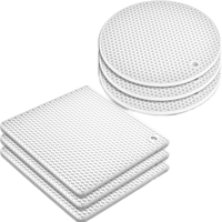 Tapis de protection en silicone résistant à la chaleur, antidérapant, en nid d'abeille, pour casseroles, poêles et plats chauds, protection flexible pour comptoir de cuisine