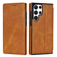 Étui portefeuille magnétique en similicuir avec support et porte-cartes pour Samsung Galaxy S25 Ultra, S24 Plus, S23, S22, Note20