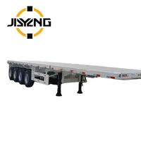 Remorque à plateau plat de 40 pieds avec suspension à ressorts à lames, remorques de camion à 6 pneus, plateau plat, remorque porte-conteneurs de 20 pieds