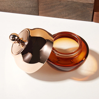 Flacons cosmétiques de luxe personnalisés en verre ambré 15-150ml 20g/50g, flacons compte-gouttes et vaporisateurs pour huiles essentielles, toniques et soins de la peau