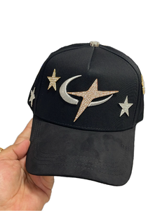 Casquette snapback noire 100% originale de qualité supérieure El Barbas Hats x CT Galaxy |   G-5 Designer Suede Bill Rhinestone Edition Collab - Product Image 1