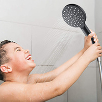 Système de robinetterie de salle de bain mural, hauteur réglable, colonne de douche noire mate, ensemble de pomme de douche