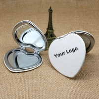 Wholesale Double Sided PU Leather Compact Mirror Foldable Personalized Pocket Mirror with Logo for Cosmetics