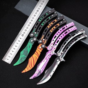 سكين أزياء قابلة للطي من الفولاذ المقاوم للصدأ غير شحذ يتأرجح CSGO الطرفية لعبة الهوى سكين ديي OEM تخصيص ممارسة اليد - Product Image 2