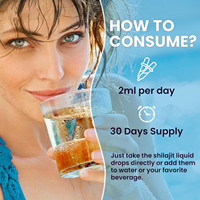 1000mg de Résine de Shilajit Liquide Pur de l'Himalaya en Gouttes, Complément Alimentaire de Qualité Alimentaire OEM, Soutien Énergétique, Immunitaire et Cérébral