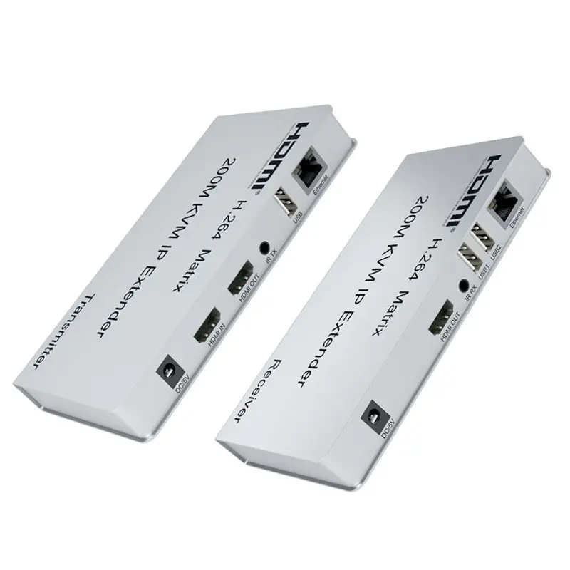 200M KVM IP Extender Over IP RJ45 Ethernet Cat5e Cat6 Network HDMI Extender Cascade Connect USB Mouse Keyboard For DVD PS3 STB