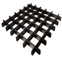 Techo Metálico Cuadrado ACEBOND, Rejilla de Techo Falso Suspendido Moderno para Centros Comerciales, de Aluminio, Tamaño 50*50mm, Negro, 7 Metros