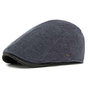 Autumn Winter Thickened Warm Hat British Men's Corduroy Ivy Hat - Product Image 4