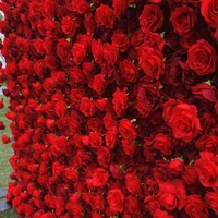 Promo Terbatas Dinding Bunga Mawar Merah 5D Ukuran 8*8 kaki untuk Dekorasi Pernikahan