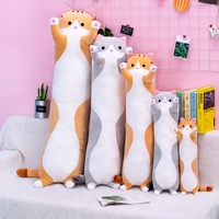 Long chat en peluche oreiller animaux en peluche jouets poupée chat oreiller en peluche Kawaii de logo personnalisé
