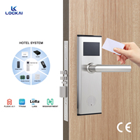 Serrure de porte en acier inoxydable 304 LOCKAI Y5, carte RFID intelligente, clé mécanique, carte mémoire SDK pour contrôle d'accès hôtelier