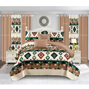 China Factory Hot <strong>Sale</strong> 2024 New Design Printed Bedsheet <strong>Set</strong> 8pc <strong>Bedding</strong> <strong>Set</strong> <strong>with</strong> <strong>Matching</strong> <strong>Curtains</strong> - Product Image 4