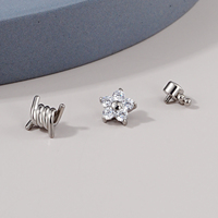 Toposh prix d'usine en gros en stock hypoallergénique clou d'oreille Zircon conque Labret F136 titane Piercing bijoux