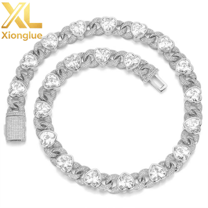 Collar Cubano con Zirconia en Forma de Corazón y Número 8 de 12 mm, Estilo Hip Hop, Personalizado, Accesorio para Hombre, Chapado en Oro de 18K, Regalo - Product Image 2